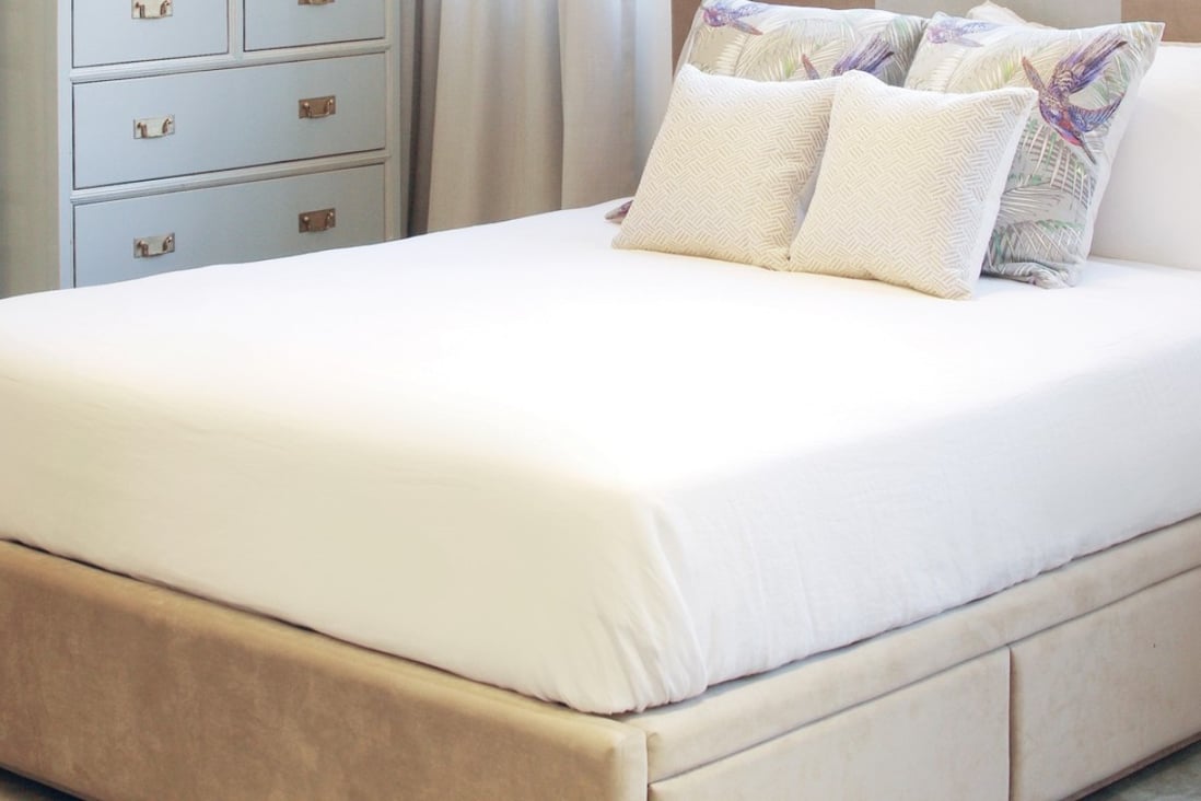 Upholstered beds can be ordered in a wide range of imported fabrics.