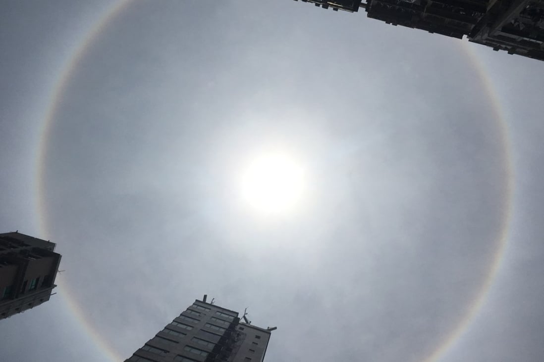 The ‘sun halo’ over Sai Wan Ho. Photo: Carine Lam