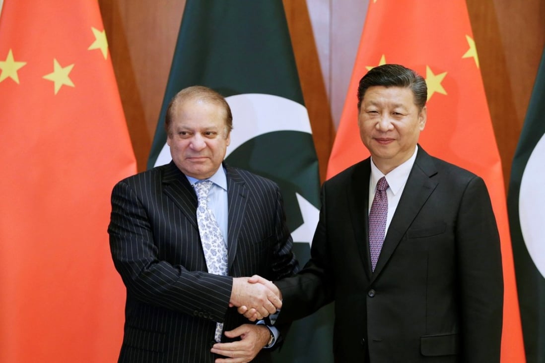Pakistani Prime Minister Nawaz Sharif meets Chinese President Xi Jinping in Beijing on Saturday ahead of the Belt and Road Initiative summit. Photo: Reuters