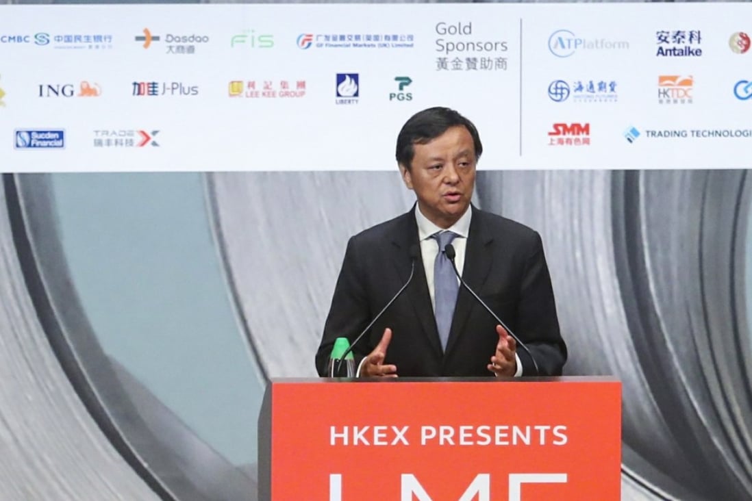HKEX chief executive Charles Li Xiaojia says consultation for the new third board will be launch at the end of May. The board aims to draw more technology companies and dual-class share firms to list in the city. Photo: SCMP