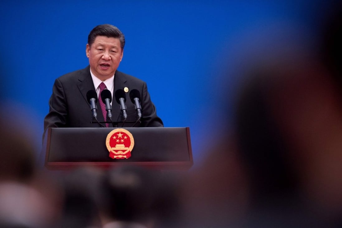 President Xi Jinping speaks during a news conference at the belt and road forum, at the International Conference Centre in Yanqi Lake, north of Beijing, on May 15. Xi not only spearheaded the Belt and Road Initiative, but he also played a pivotal role in forging international consensus to secure the Paris climate change agreement in 2015. Photo: AFP