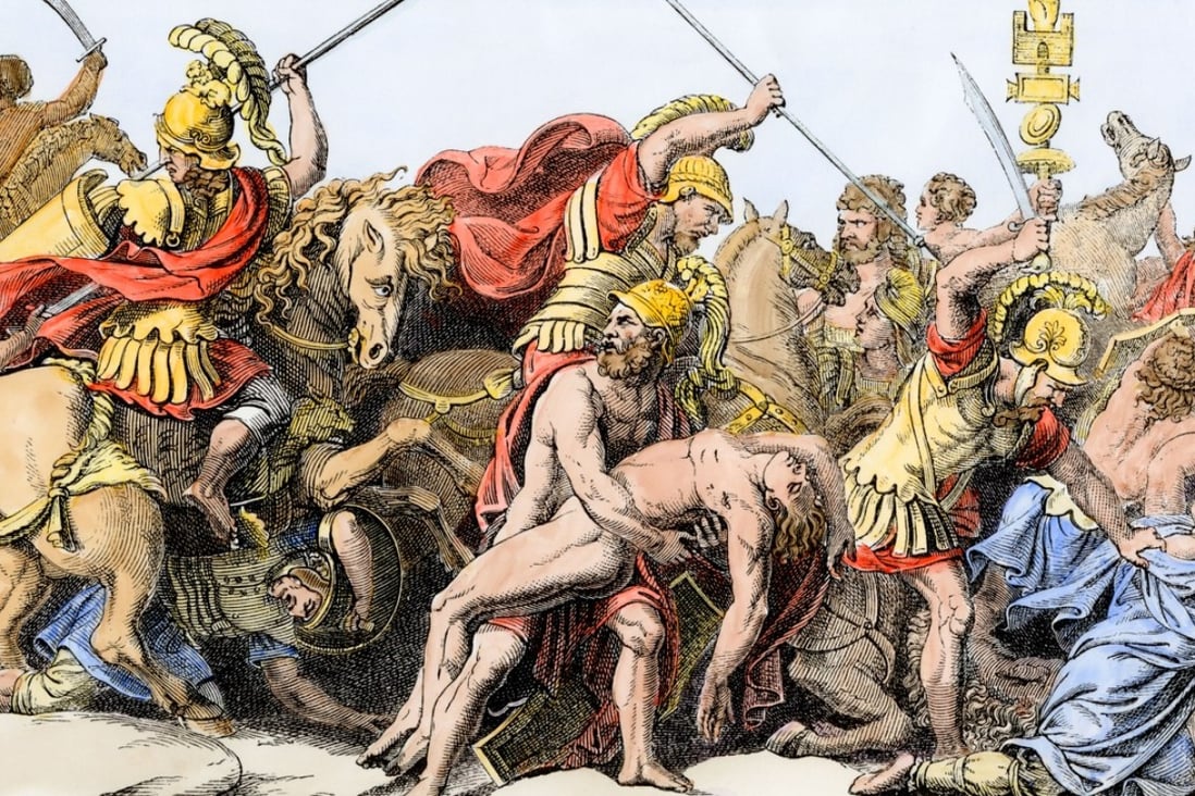 Greeks and Trojans battle in the Trojan War. Picture: Alamy