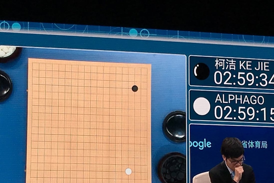 The first match of three between Google DeepMind’s Alpha Go and China’s Ke Jie, the world’s top player of Go, in Wuzhen in Zhejiang province. Photo: SCMP/Meng Jing.
