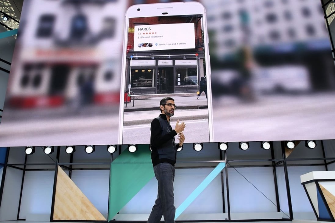 Google CEO Sundar Pichai highlighted a number of innovations at the Google I/O 2017 Conference, including upgrades to Google Assistant. Photo: AFP