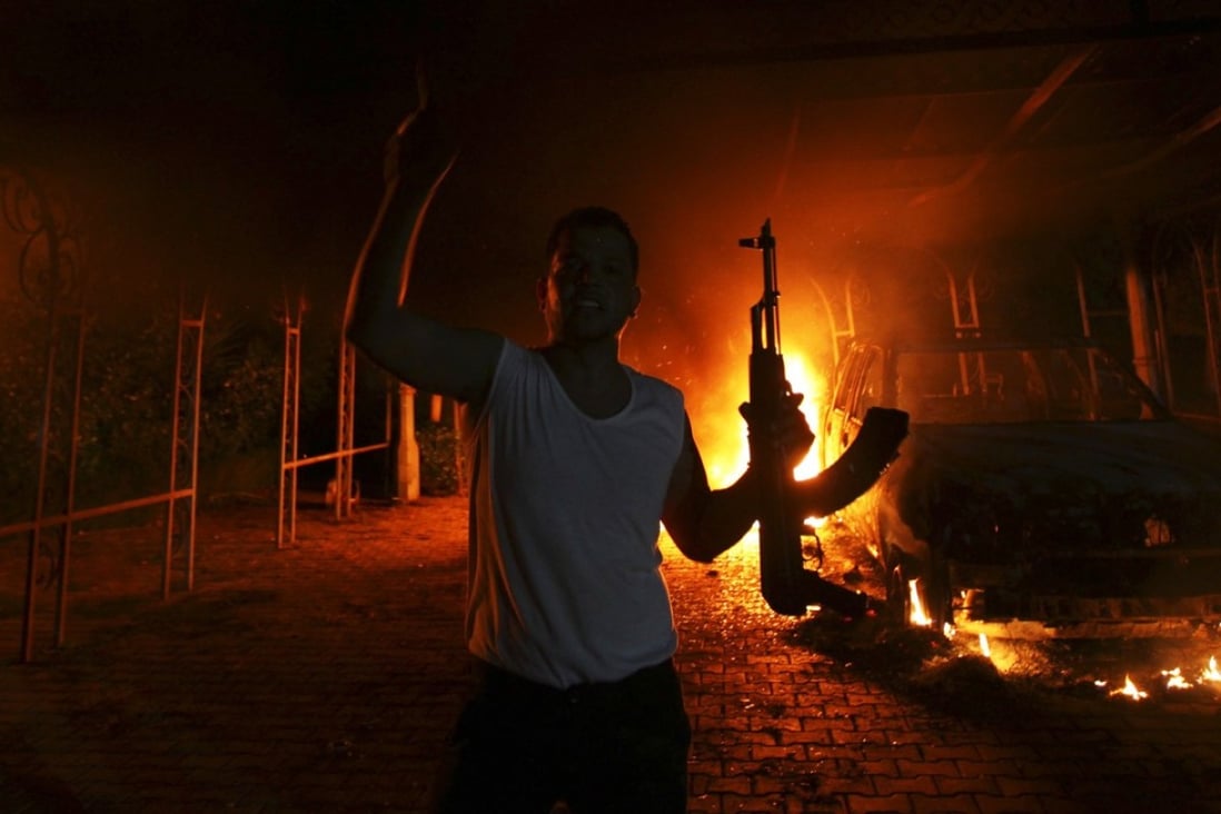 The US consulate in Benghazi in flames on September 11, 2012. File photo: Reuters