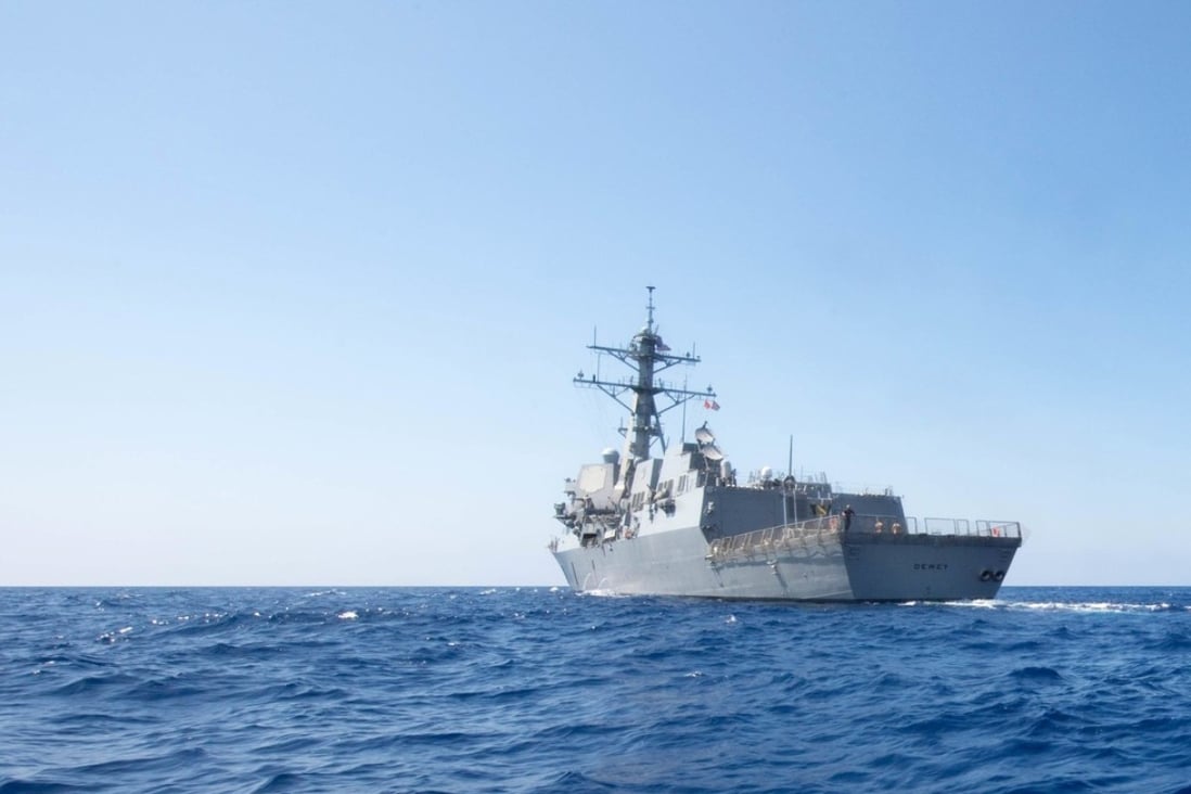 Guided-missile destroyer the USS Dewey sailed within 12 nautical miles of the Mischief Reef in the Spratly Islands. Photo: Handout