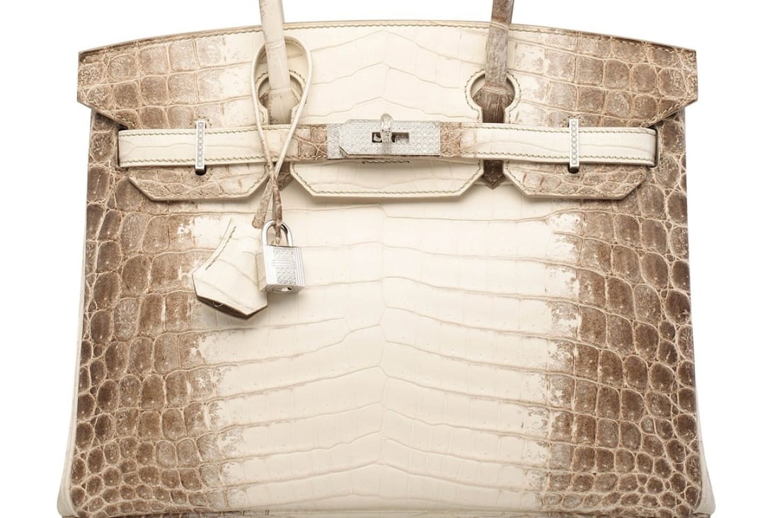 The most expensive handbag in the world, a Hermès matte white Himalaya niloticus crocodile diamond Birkin 30 with 18-carat white gold and diamond hardware, sold at a Christie's Hong Kong auction for HK$2.94 million. Photo: Christie's Images