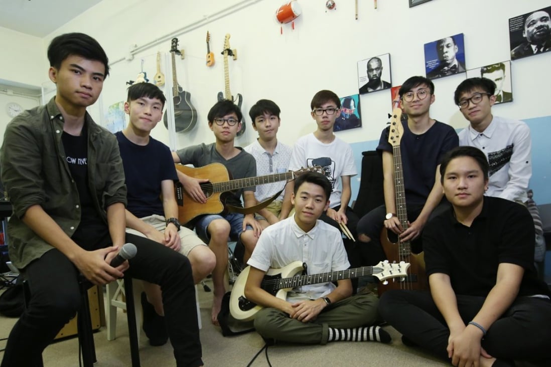 Members of Boy’z Reborn, including vocalist Ian Tang (holding a guitar), will perform at the June 4 candlelight vigil. Photo: Edmond So