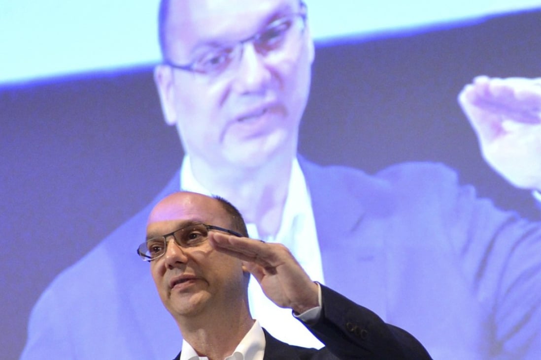 Andy Rubin, then Google senior vice-president, speaks at a conference in 2013. His company Essential Products announced the launch of a high-end smartphone and home assistant. Photo: AFP