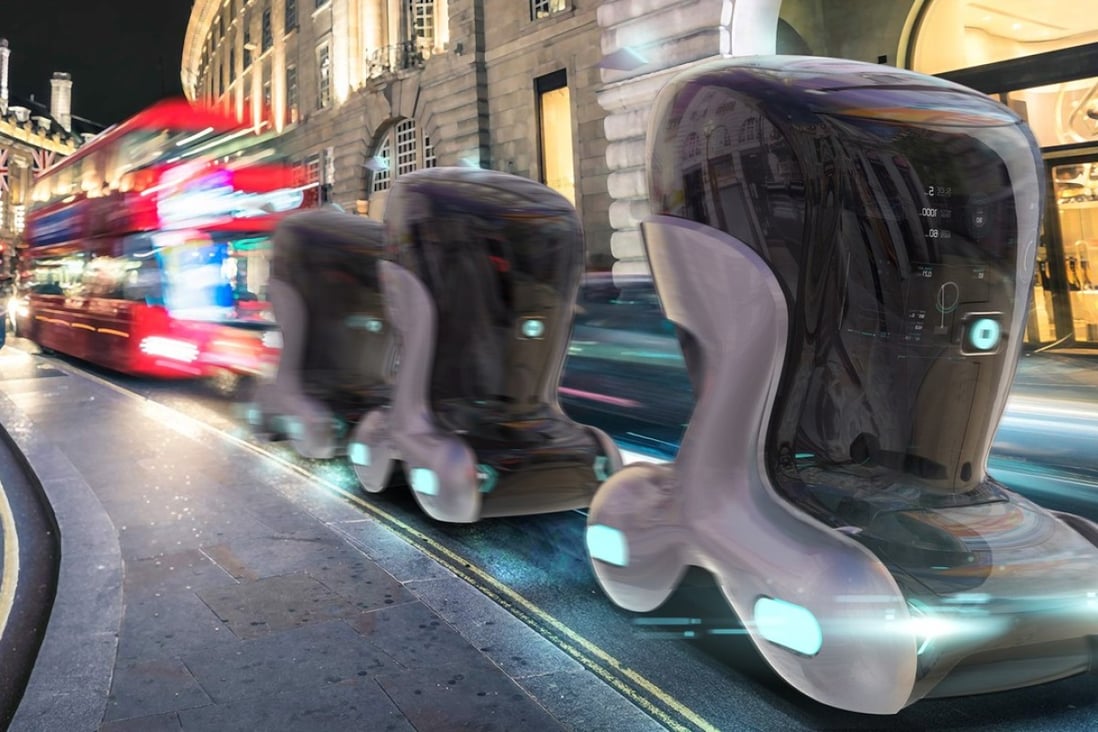 Self-driving “city pods” envisaged by researchers in Britain. Photo: The Helen Hamlyn Centre for Design, Royal College of Art