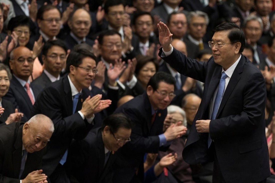 Zhang Dejiang, chairman of the National People’s Congress, in Hong Kong, in May last year. Picture: Reuters