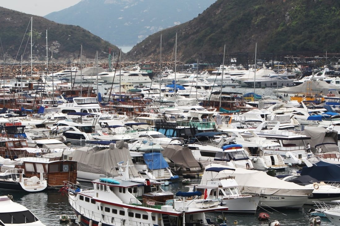 Boats moored at the Sham Wan Typhoon Shelter in Aberdeen. While some spaces can be found in such shelters, they are hard to come by in private marinas in Hong Kong. Photo: Jonathan Wong