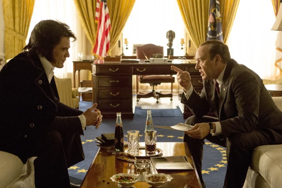 Michael Shannon as Elvis and Kevin Spacey as Nixon in the film Elvis & Nixon (Category IIA), directed by Liza Johnson.