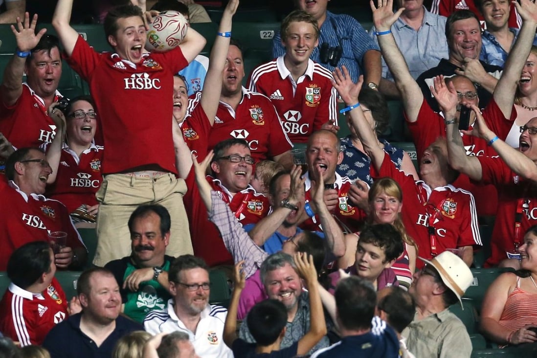 Fans cheer on the British & Irish Lions at Hong Kong Stadium in 2013. Photo: Sam Tsang