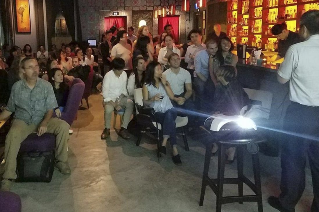 Professor Danny Chan speaks about stem cell research at last month’s Nerd Nite crowd at Mezcalito in Lan Kwai Fong. Photo: Smaranda Badea