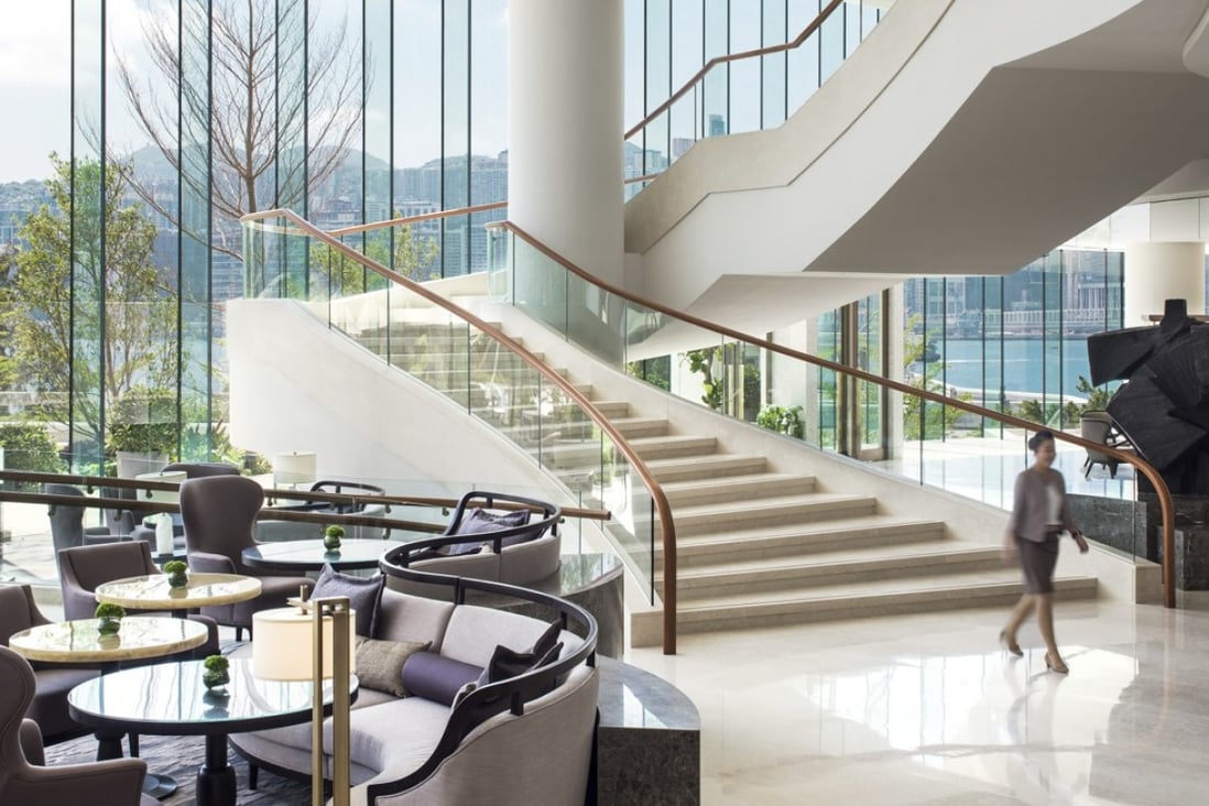 The lobby of the Kerry Hotel, which plays on soft silhouettes and curvature to create a sense of openness. Photo: Handout
