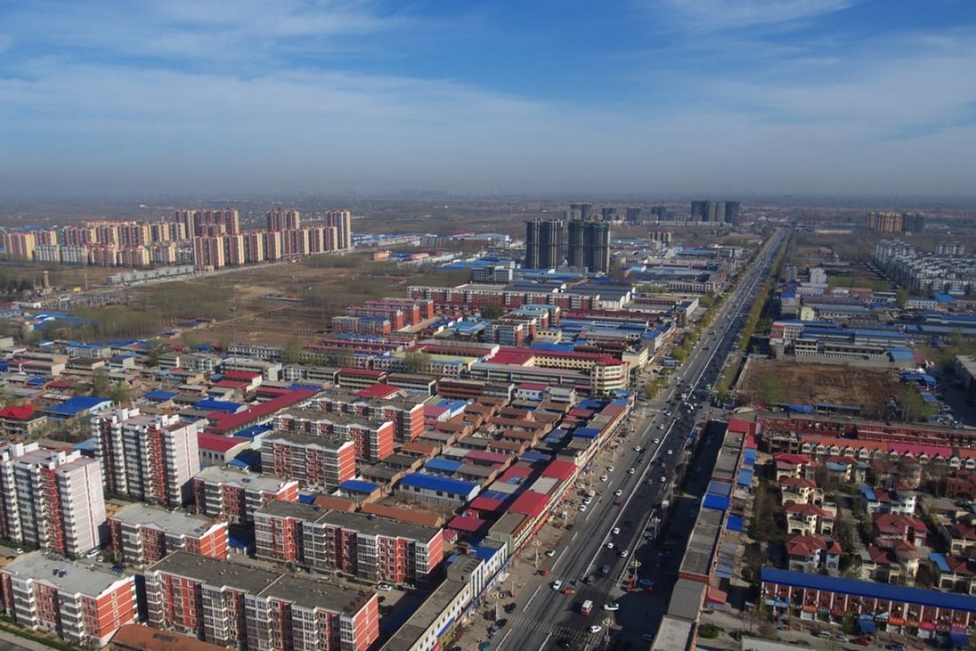 An aerial photo taken in April of Xiong country, which will be developed as part of plans to create the new city. Photo: Xinhua