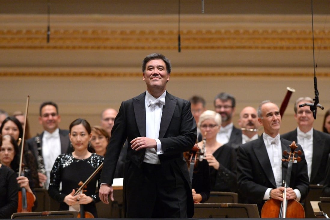 Conductor Alan Gilbert on stage during the opening night of the New York Philharmonic’s 125th season at Carnegie Hall. Photo: AFP