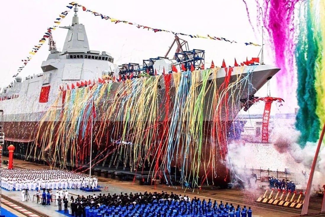 The launch of the latest Type 055 Destroyer. Photo: SCMP Pictures