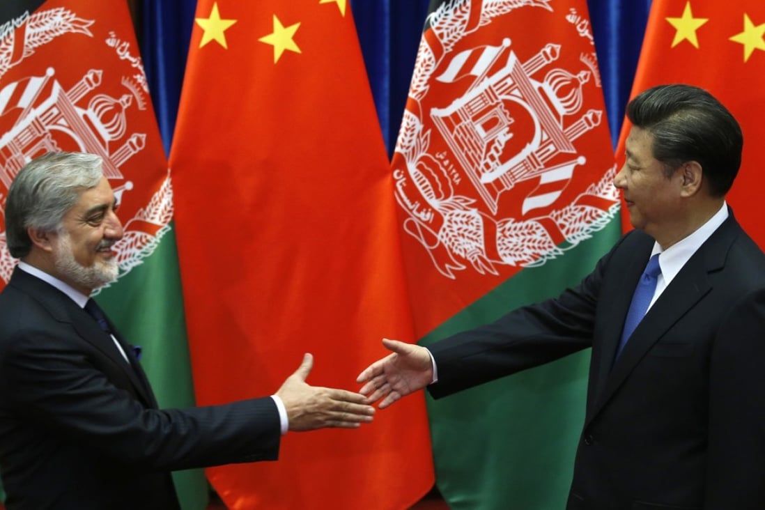 Afghanistan’s Chief Executive Officer Abdullah Abdullah meets China’s President Xi Jinping in Beijing. Photo: AFP
