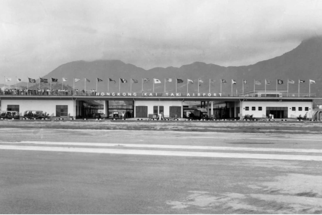 Hong Kong’s Kai Tak Airport in the late 1950s was a low-rise affair, like the buildings around it.