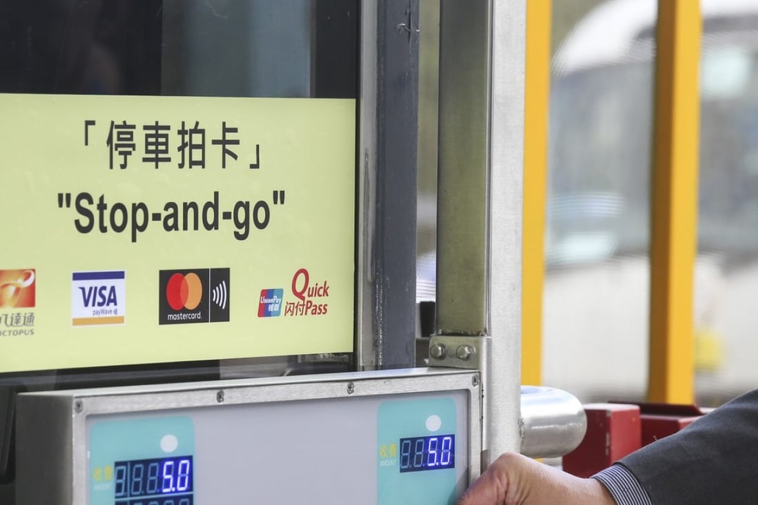 Drivers can soon use Octopus, and contactless credit cards issued by local banks namely Mastercard Contactless, Visa payWave and UnionPay QuickPass, to pay tolls at the government’s eight tunnels. Photo: K. Y. Cheng