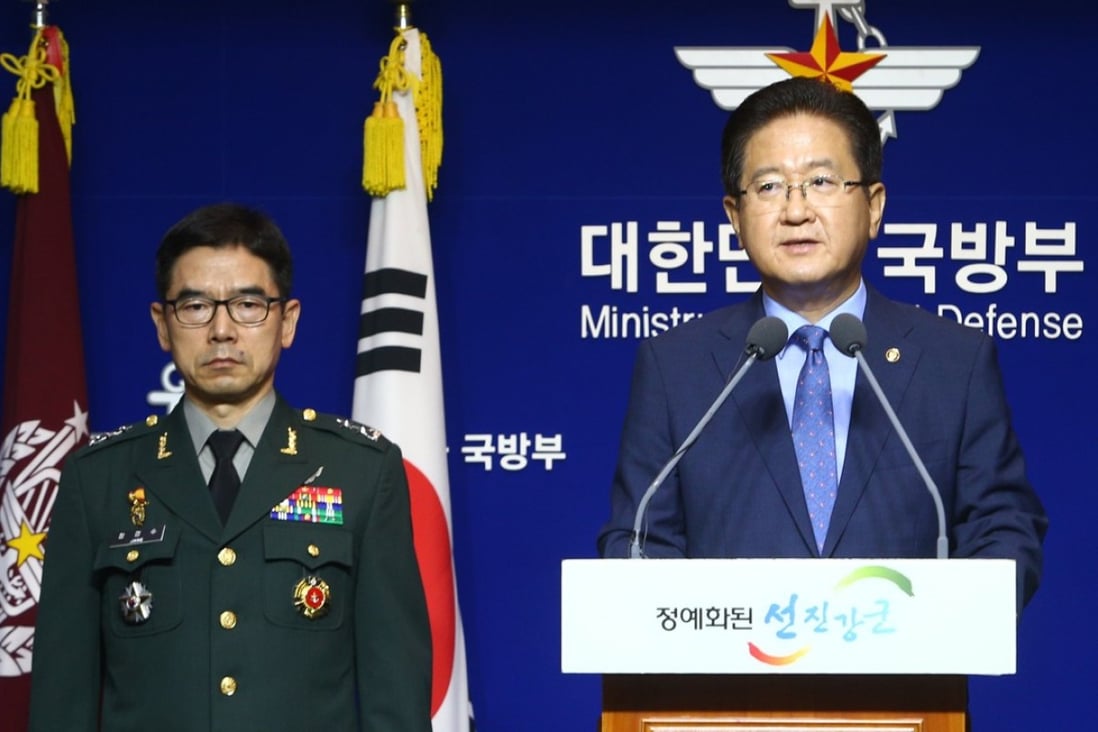 South Korean Vice Defence Minister Suh Choo-suk during a press conference. Photo: EPA
