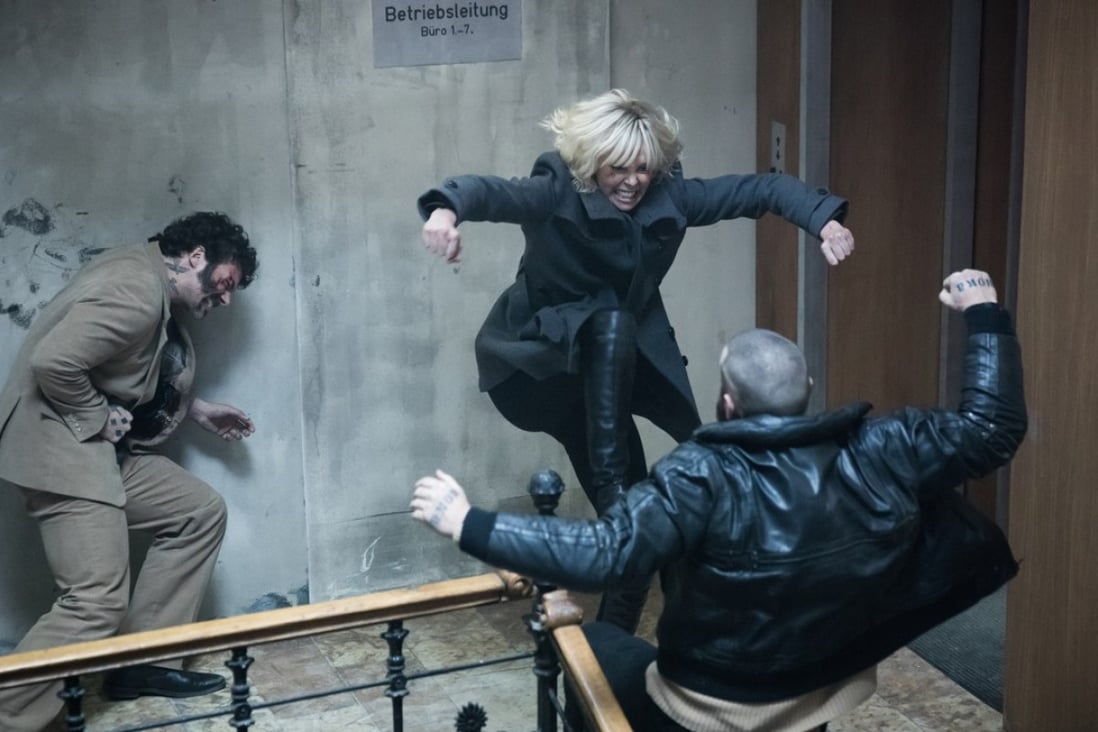 Charlize Theron in a scene from Atomic Blonde.