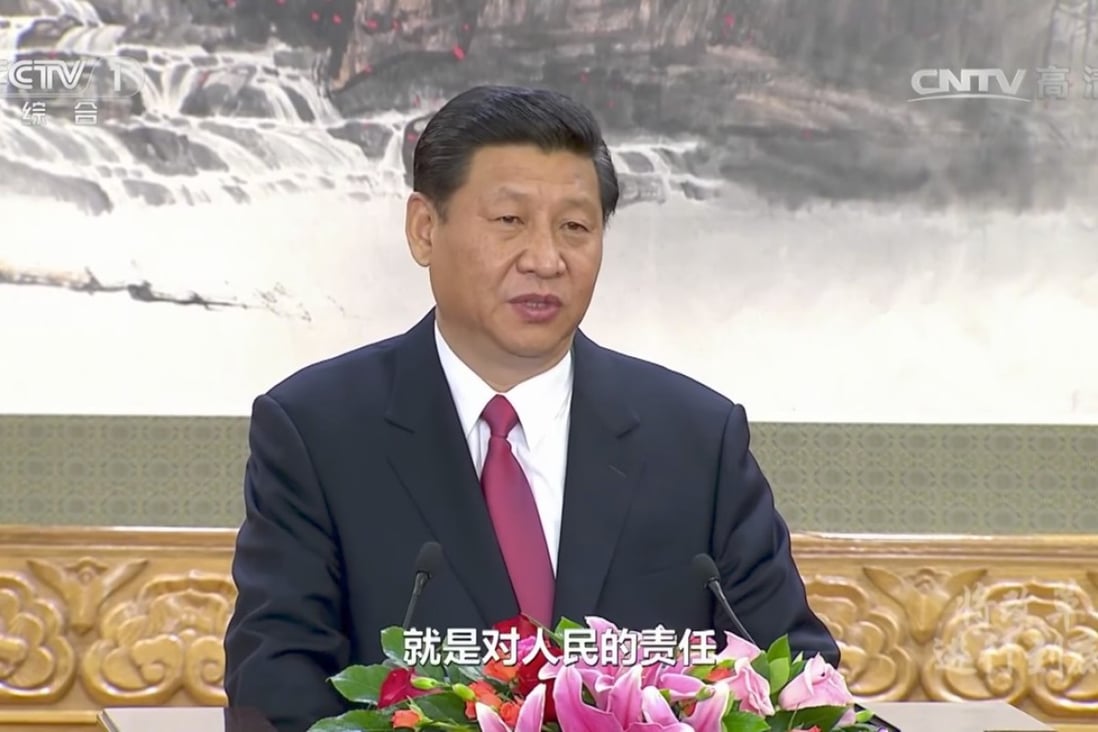A screenshot of President Xi Jinping on state television. Photo: Handout