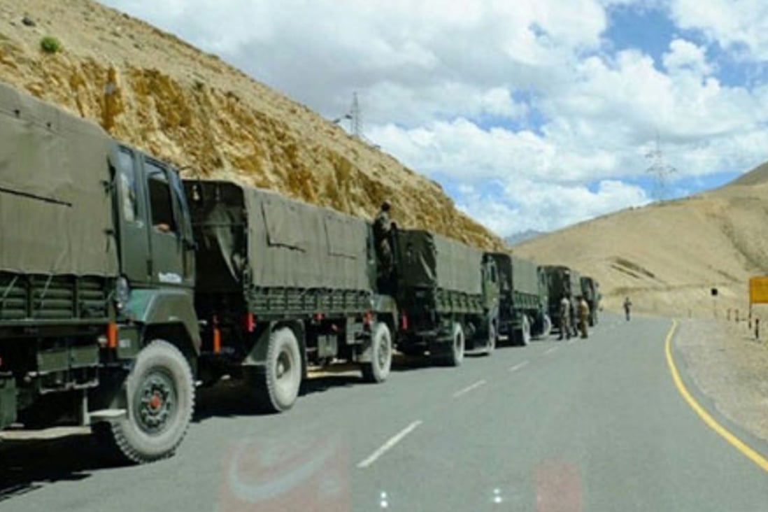 A convoy of military trucks is seen heading for Tibet. Photo: Handout