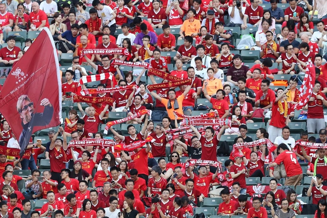 Liverpool fans cheer on their team during the Premier League Asia Trophy final at Hong Kong Stadium. Photos: Edward Wong