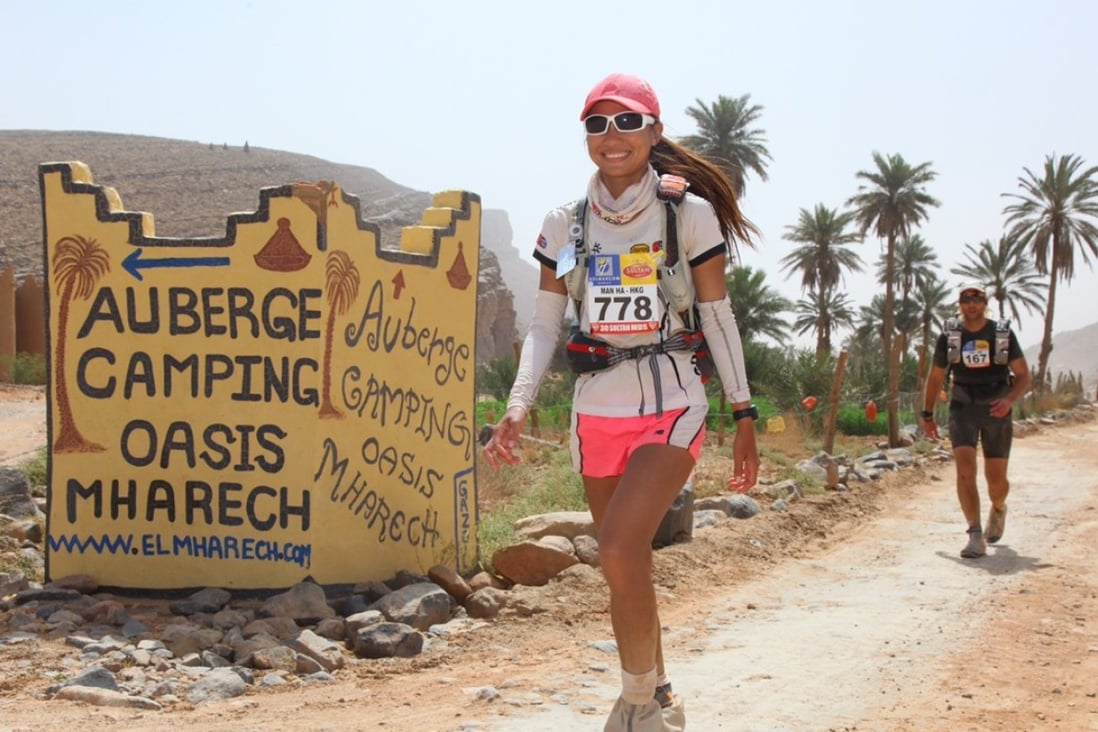 Hongkonger Samantha Chan taking part in the Marathon des Sables 250km race across the Sahara Desert in 2015, in which she finished 21st.