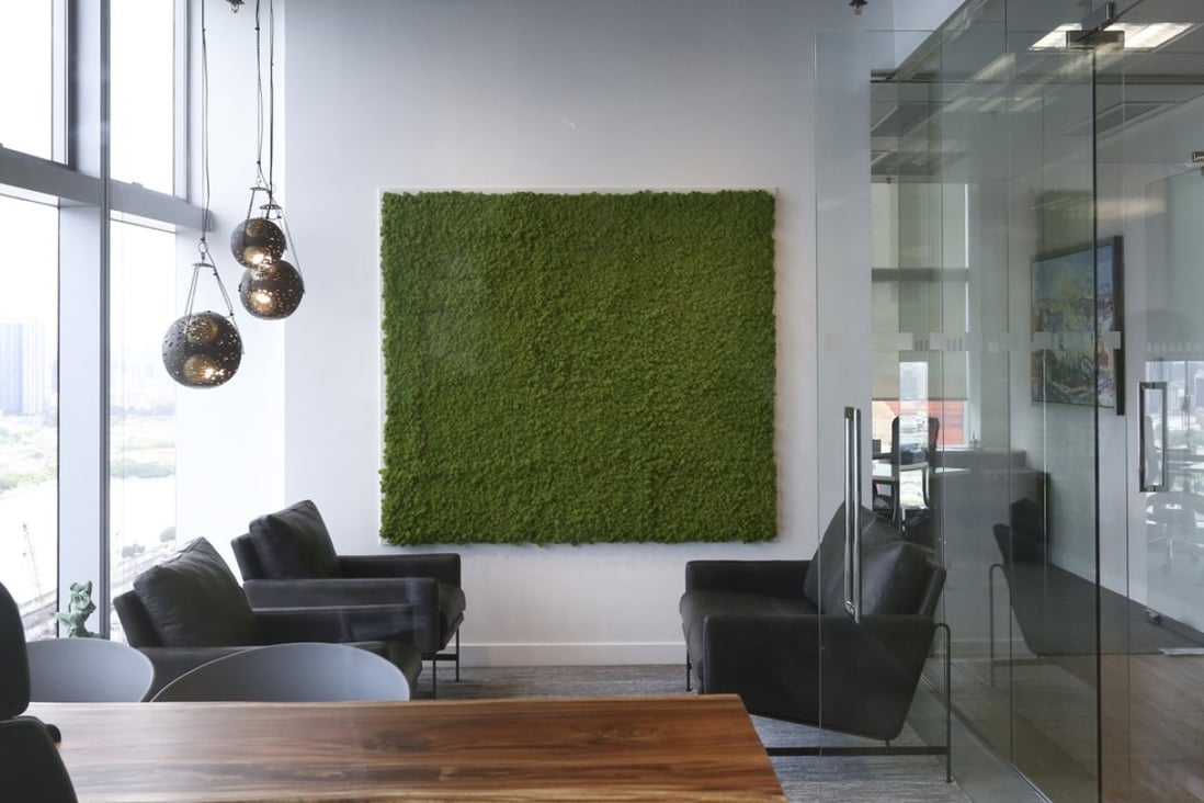 Moss survives on humidity from the air, making it perfect for indoor green walls. Photo: Jonathan Wong