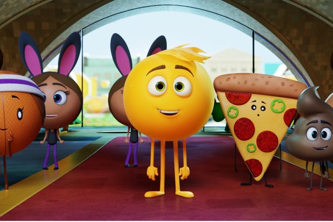 Gene (centre, voiced by T.J. Miller) in The Emoji Movie (category I), directed by Tony Leondis and also featuring the voice of James Corden.