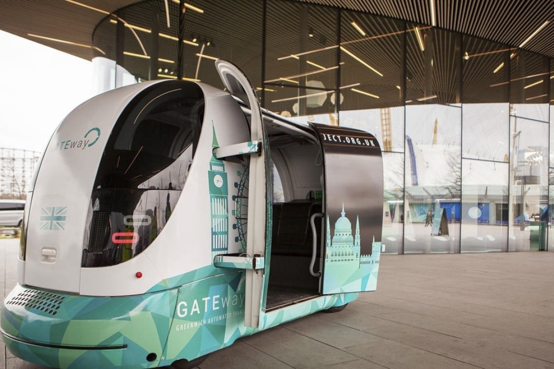 A driverless pod used in trials by the GATEway Project.
