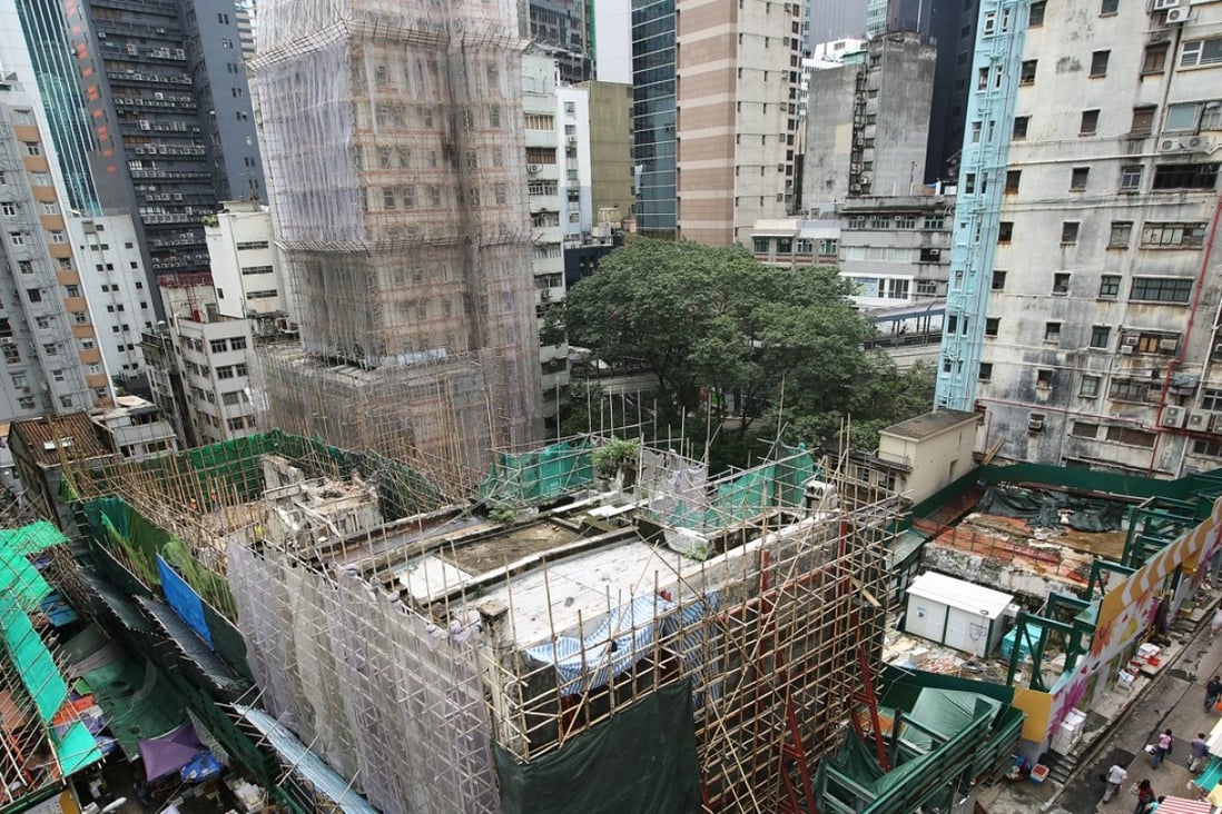 “Site C”bounded by Graham, Gage, and Cochrane Streets in Central. Leading agents estimate the mixed office, hotel and retail project to be built there will be worth HK$10 billion, offering space at HK$19,000 to HK$24,000 per square foot. Photo: Edmond So