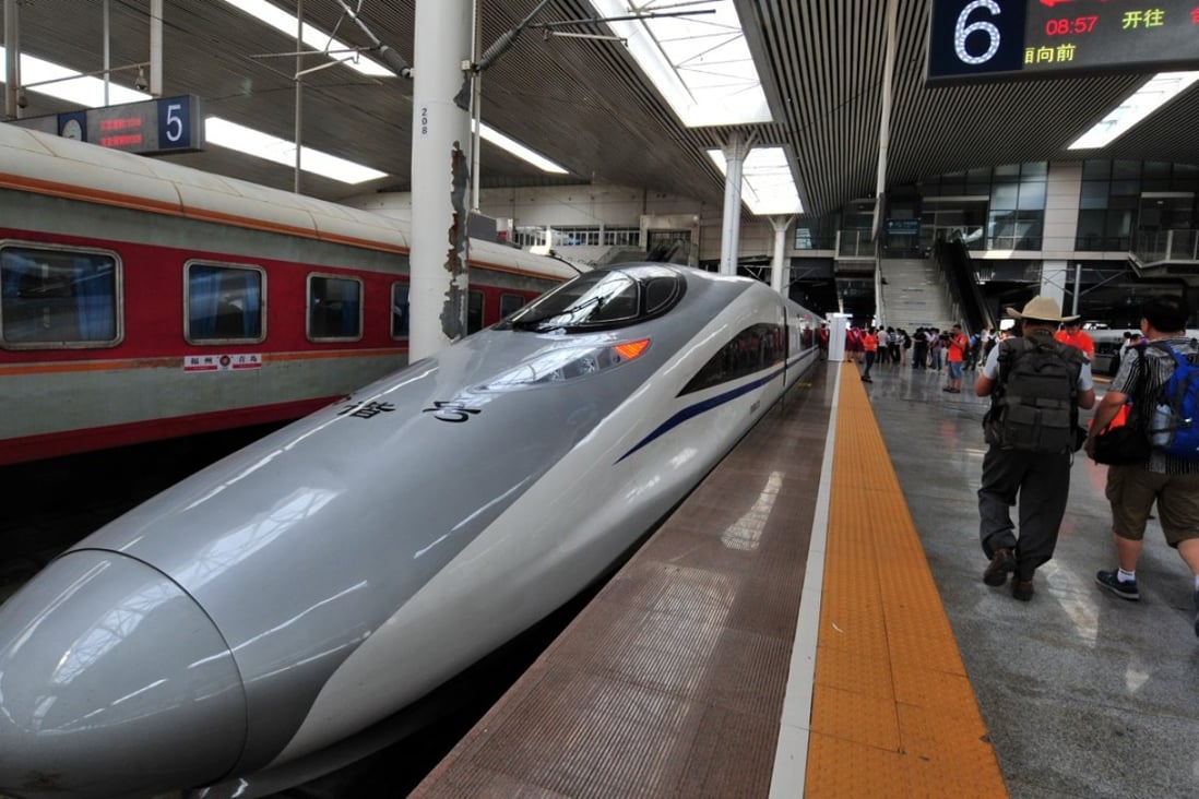 The high-speed railway connecting Hefei and Fuzhou in eastern China covers more than 800km in about four hours. Photo: Xinhua