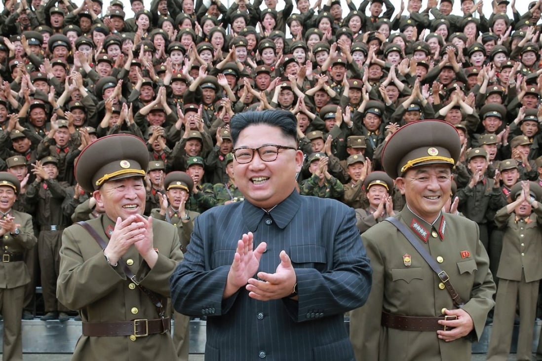 North Korean leader Kim Jong-un during a military inspection on Monday. There are calls for Washington and Pyongyang to end their war of words and return to the negotiating table. Photo: AP