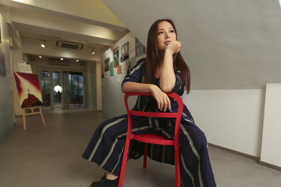 Singer Janice Vidal, who will perform a concert at the Hong Kong Coliseum in January, at her art exhibition at Soho Yard Gallery & Events Space in July. Photo: Xiaomei Chen