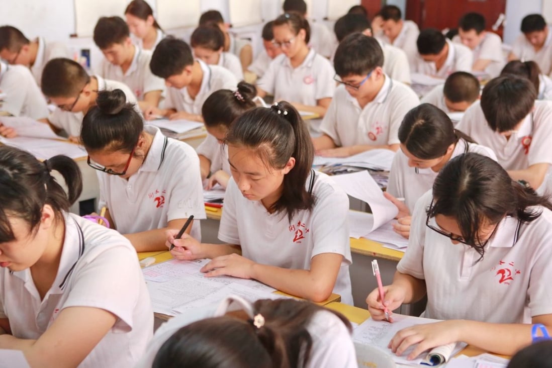 Chinese high school students in Hengshui, Hebei province, attend revision classes in June, just ahead of the nationwide college entrance exam this year. Photo: Xinhua