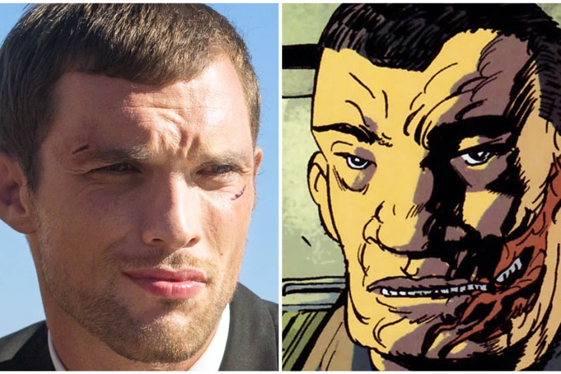 Ed Skrein in Transporter, and Major Ben Daimio in a Hellboy comic image.