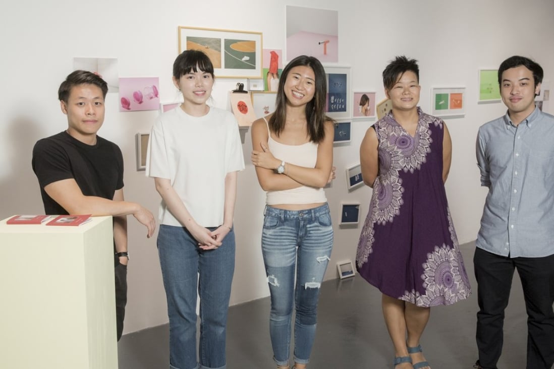 From left: Leung Mong-sum, Chan Oi-yan, Hung Ching-yan, Vera Chiu and Chang Yue-lam are the young artists featured in this year's First Smash exhibition at Art Experience Gallery. Photo: courtesy of Art Experience Foundation