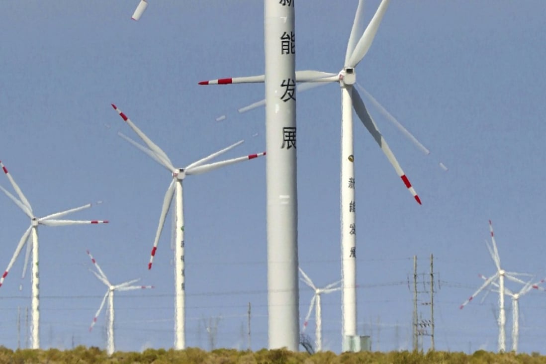 Wind turbines in Hami, northwest China’s Xinjiang Uygur autonomous region. Photo: Imaginechina