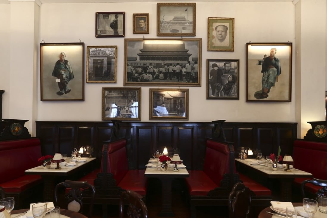 Chinese artworks in the China Club’s elegant dining room. Photo: Jonathan Wong