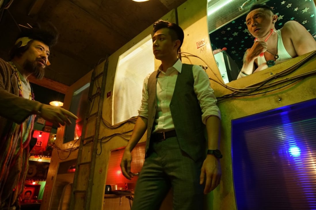 Andrew Lam (left), Pakho Chau (centre) and Louis Cheung play characters sharing a subdivided flat in The Sinking City: Capsule Odyssey (category IIB; Cantonese), directed by Stephen Ng and Nero Ng. The film also stars Bob Lam and Babyjohn Choi.