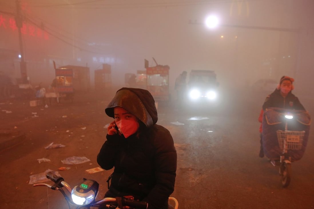 Severe smog in Shengfang in northern Hebei province last December. Hebei is one of the worst polluted provinces in the country. Photo: Reuters