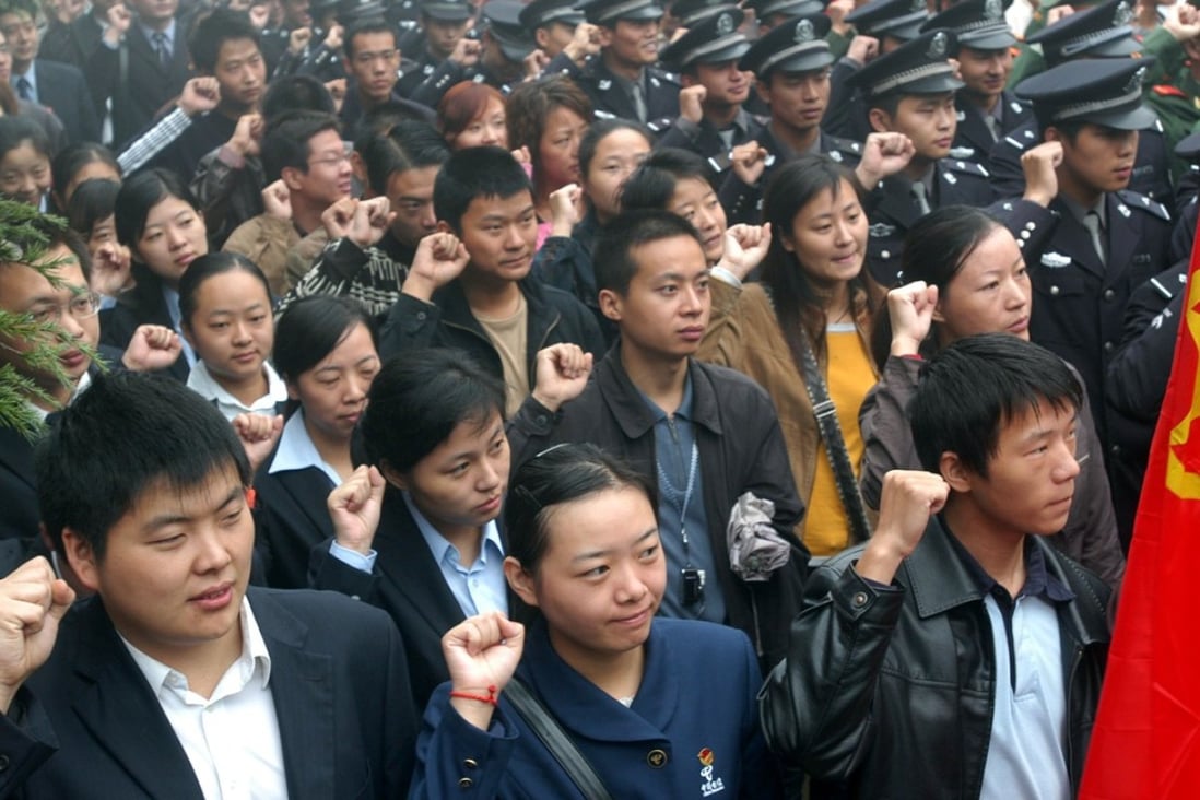 The Communist Youth League of China, members of which are seen in this file photograph, said in its first tweet that it would use Twitter to “deliver information about the league and on issues of interest to young people”. Photo: AP