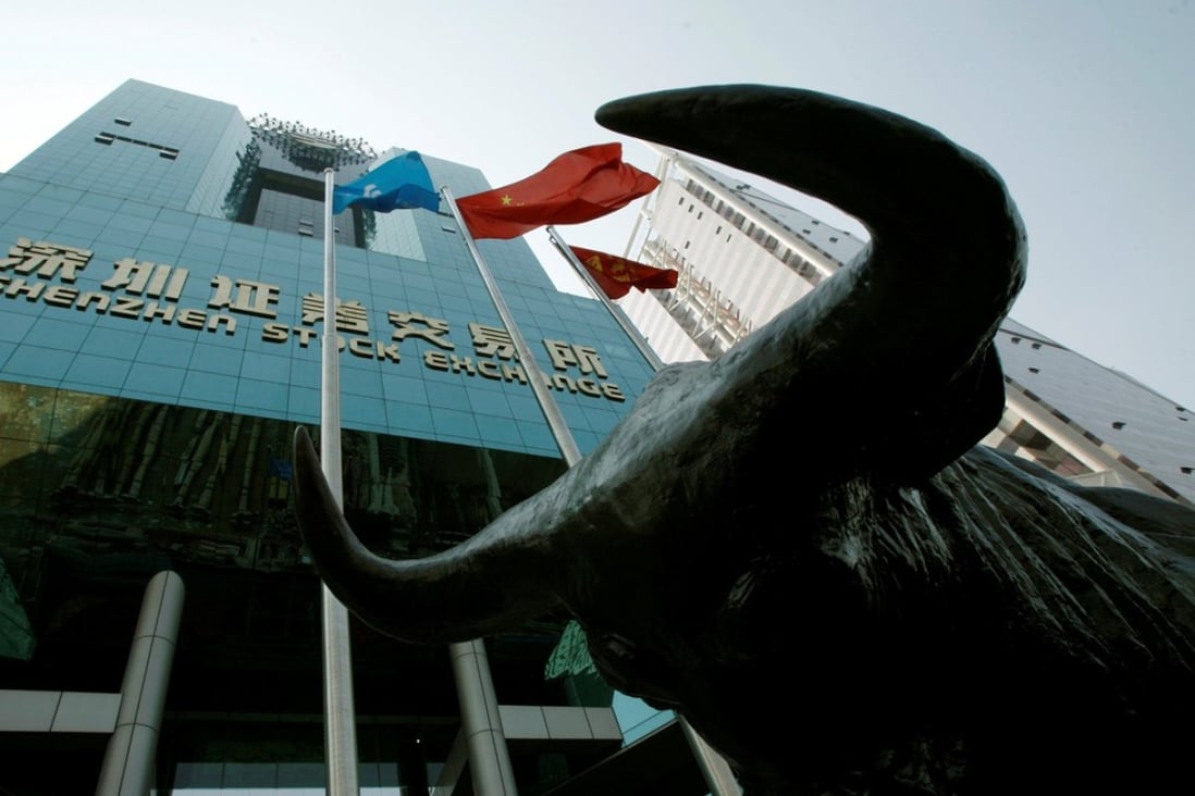 The Shenzhen Stock Exchange. Staff working at brokerages dealing with company listings are the highest paid in the city this year, the local government says. Photo: Reuters