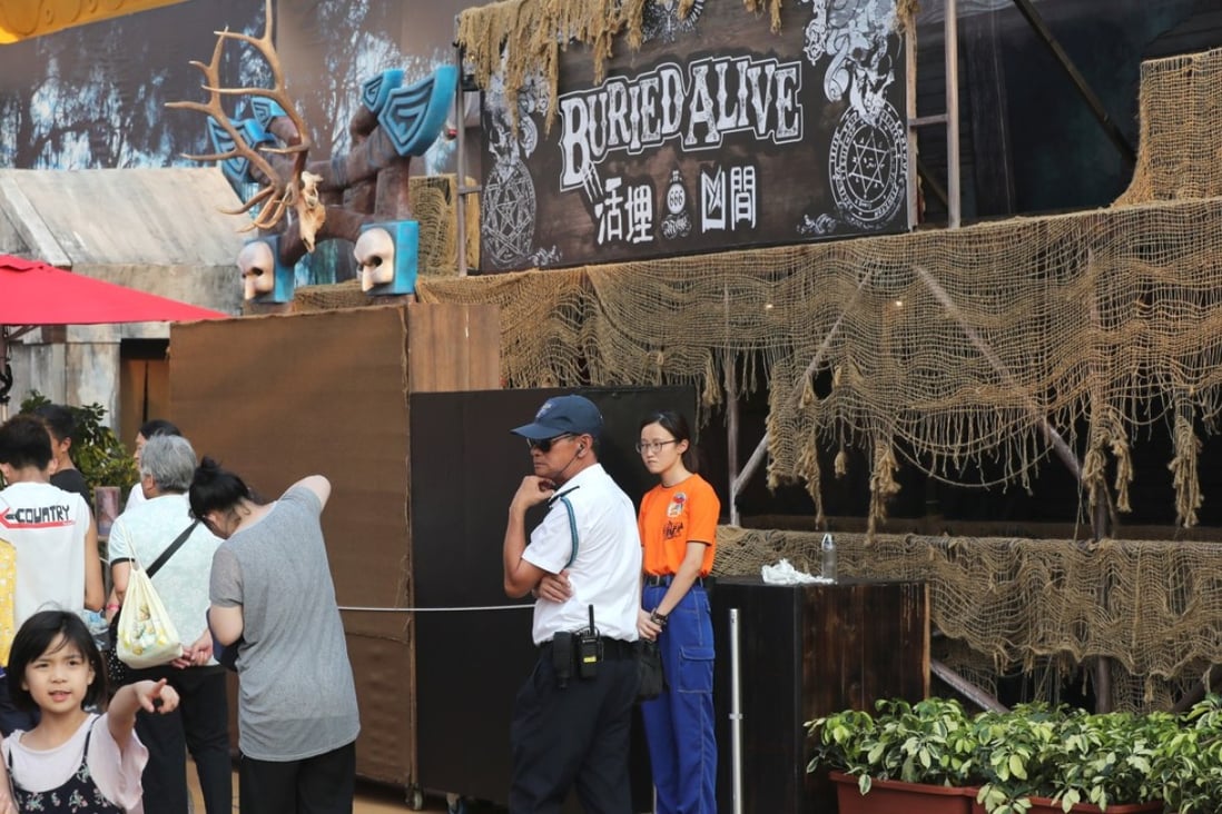 According to sources, Cheung slid down to the haunted house where he walked around for about two to three minutes before entering the restricted area. Photo: Handout