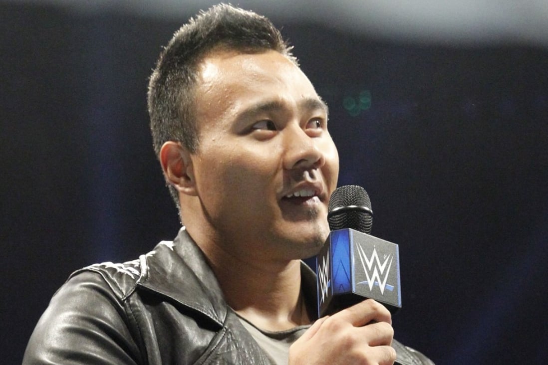 Tian Bing speaks to the crowd in Putonghua at WWE’s live event in Shenzhen. Photos: WWE
